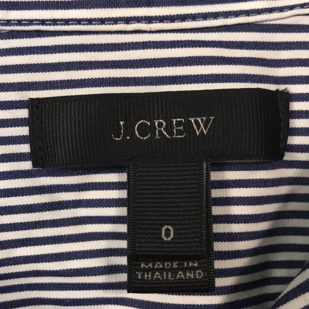 J. Crew Endless shirt blue stripe tunic top button front size 0 or small - Picture 11 of 12